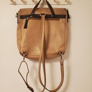 "The Trend" Tan Leather Convertible Bag